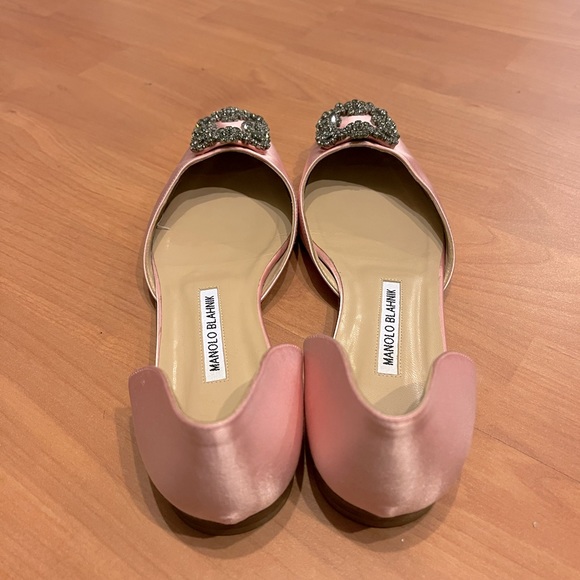 Chic Pink Manolo Flats w/ Crystal Buckle, Size 39.5 (US 9) - Picture 3 of 5